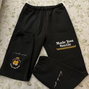 Made You Smile Black Sweatpants